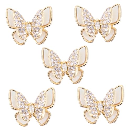 FONDOTIN 5 Stück Teiliges Nail Art Goldene Doppellagige Schmetterlings design Nagelsteine DIY Maniküre Schmuck für Natürliche und Künstliche Nägel Mädchen Nageldekoration Ungiftig FONDOTIN 5 Stück Teiliges Nail Art Goldene Doppellagige Schmetterlings design Nagelsteine DIY Maniküre Schmuck für Natürliche und Künstliche Nägel Mädchen Nageldekoration Ungiftig von FONDOTIN