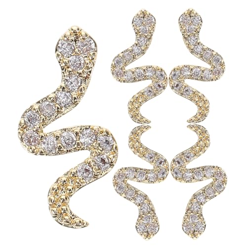 FONDOTIN 5 Stück Teiliges Schlangen Nagel Charms aus Legiertem Metall mit Strasssteinen Goldfarbene Tier Nail Art Schmuck für DIY Maniküre Einzigartiges Design für Partys und Alltag FONDOTIN 5 Stück Teiliges Schlangen Nagel Charms aus Legiertem Metall mit Strasssteinen Goldfarbene Tier Nail Art Schmuck für DIY Maniküre Einzigartiges Design für Partys und Alltag von FONDOTIN