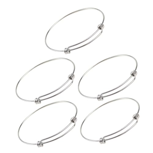 FONDOTIN 5 Stück Teiliges Verstellbare Edelstahlarmreifen für DIY Schmuckherstellung Offene Flexible Blank Bangles Anpassbare Drahtarmbänder Langlebig und Komfortabel für Damen FONDOTIN 5 Stück Teiliges Verstellbare Edelstahlarmreifen für DIY Schmuckherstellung Offene Flexible Blank Bangles Anpassbare Drahtarmbänder Langlebig und Komfortabel für Damen von FONDOTIN