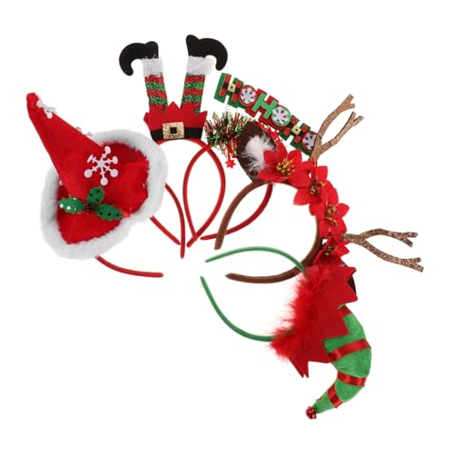 FONDOTIN 5 Stück Teiliges Weihnachts Haarreif für Erwachsene Karikatur Designs Wiederverwendbare Party Kopfbedeckungen Bequem und Fest Sitzend für Festliche Familienfeiern von FONDOTIN