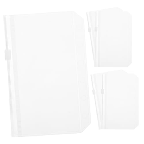 FONDOTIN 5 Stück Transparente Zipper Binder Taschen PVC Dokumentenaufbewahrung Wasserfest Wiederverwendbar für Fotos Karten und Loseblatt Organizer von FONDOTIN
