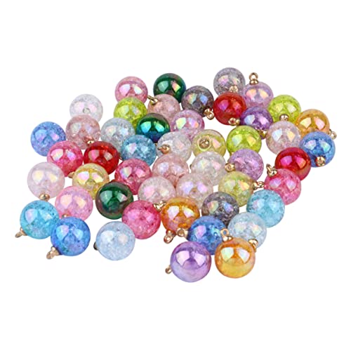 FONDOTIN 50 Stück Bunte Acrylharzperlen Anhänger Glänzende Perlen Bastelzubehör für DIY Schmuck und Dekoration für Armbänder und Taschenanhänger von FONDOTIN