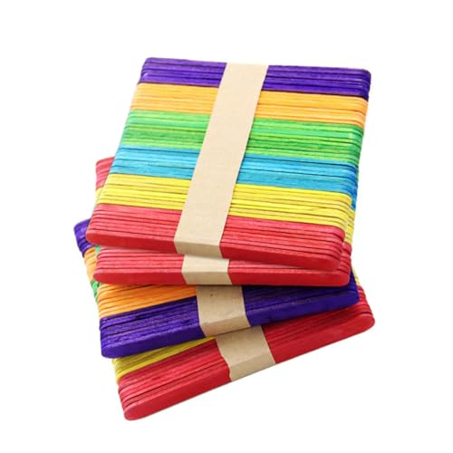 FONDOTIN 50 Stück Bunte DIY Holzstäbchen Kindergarten Bastelmaterial Umweltfreundlich Geruchsneutral Sicher für Basteln und Lernspiele von FONDOTIN