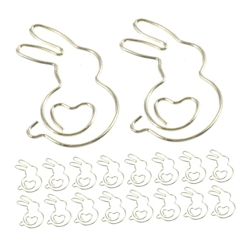 FONDOTIN 50 Stück Goldene Hasen Büroklammern aus Metall Dekorative Dokumentenklammern mit Sicherem Halt Leichte Papierclips für Büro Schule und Lesezeichen Tragbar und Einfach zu Verwenden von FONDOTIN