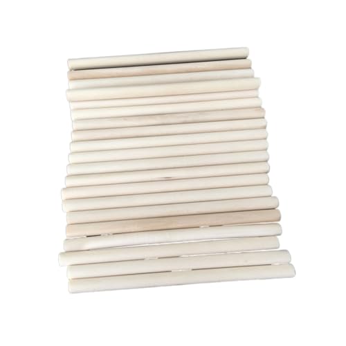 FONDOTIN 50 Stück Runde Holzstäbe aus Massivem Holz Glatte DIY Holzstäbe für Basteln Modellbau und Kreative Bauprojekte als Hochwertiges Baumaterial für Handwerk und Kunst von FONDOTIN