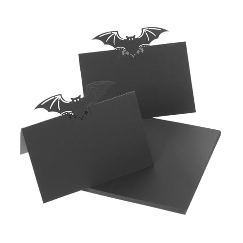 FONDOTIN 50 Stück Schwarze Bat Tischkarten Platzkarten mit Blanko Design Halloween Sitzplatzkarten für Hochzeiten Partys und Bankette Kreative Bat Motive Einfache Beschriftung Vielseitig FONDOTIN 50 Stück Schwarze Bat Tischkarten Platzkarten mit Blanko Design Halloween Sitzplatzkarten für Hochzeiten Partys und Bankette Kreative Bat Motive Einfache Beschriftung Vielseitig von FONDOTIN