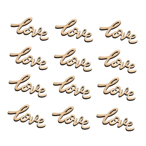 FONDOTIN 50 Stück Teiliges Holzornamente Love Buchstaben mit Hohlraum DIY Holzdekorationen für Handwerk Schule Hochzeit Partys Robuste und Glatte Holzstücke für Kreative Bastelprojekte von FONDOTIN