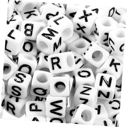 FONDOTIN 500 Stück Acryl Buchstabenperlen Weiß Schwarz Robuste Spacer Perlen zum Auffädeln DIY Schmuck Bastelperlen für Armbänder Halsketten Individuelle Schmuckherstellung FONDOTIN 500 Stück Acryl Buchstabenperlen Weiß Schwarz Robuste Spacer Perlen zum Auffädeln DIY Schmuck Bastelperlen für Armbänder Halsketten Individuelle Schmuckherstellung von FONDOTIN