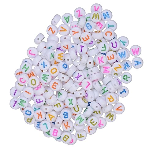 FONDOTIN 500 Stück Bunte DIY Buchstabenperlen Runde Spacer Perlen für und Armbänder für Kreative Schmuckgestaltung und Bastelprojekte Strapazierfähigem Gefertigt von FONDOTIN
