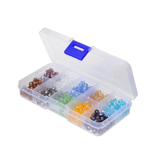 FONDOTIN 500 Stück Kristall Briolette Glasperlen Facettierte Schmuckperlen Farben mit Organizerbox für DIY Armbänder Halsketten Schmuckherstellung von FONDOTIN