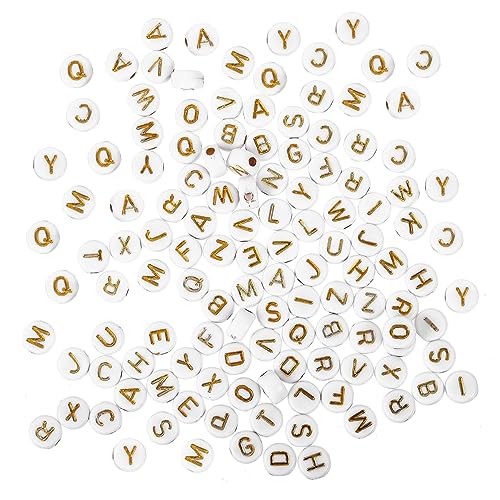 FONDOTIN 500Stücke Bunte Buchstabenperlen Handgefertigte DIY Perlen Tragbare Alphabetperlen für Armbänder Schmuckherstellung und Bastelprojekte von FONDOTIN