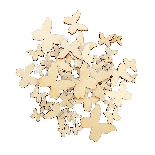 FONDOTIN 50Stücke Holzausschnitte Schmetterlinge Verschiedenen Unbehandelte Holzverzierung für DIY Bastelprojekte Dekoration und Personalisierte von FONDOTIN
