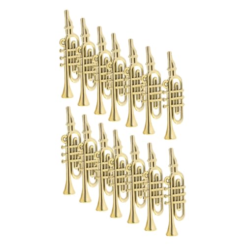 FONDOTIN 50stücke Mini-Musikinstrument-Ornamente in Gold Kleine Flöten Und Harfenmodelle Für Puppenhäuser Und Bastelarbeiten Für Tischdekoration von FONDOTIN