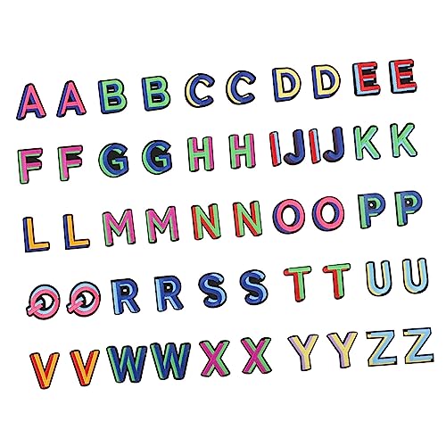 FONDOTIN 52Stücke Alphabet Patches Aufnäher für Kleidung DIY Handwerk Selbstklebende Buchstabenflicken zur Dekoration und Reparatur für Kleidung Taschen und Hüte von FONDOTIN