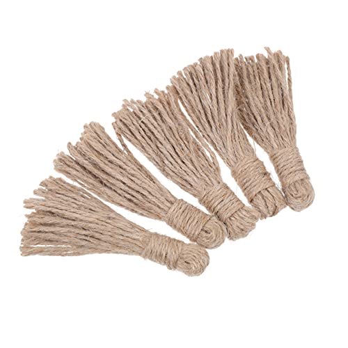 FONDOTIN 5Stücke Teiliges DIY Holzperlen mit Hanfseil Quasten Handgemachte Dekoration für Bastelprojekte für Schmuckherstellung und Anhänger von FONDOTIN