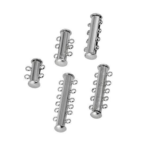 FONDOTIN 5Stücke Versilberte Multi Strang Schiebe Magnet Schlauchverschluss Verschlüsse für Schmuckherstellung und Armbänder DIY Perlenverschlüsse für Kreative Designs von FONDOTIN