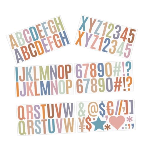 FONDOTIN 6 Blätter Buchstabenaufkleber Selbstklebende Buchstaben und Zahlen Alphabet Sticker für Kreative Bastelprojekte und Vielseitig Einsetzbar für Schule und Büro von FONDOTIN