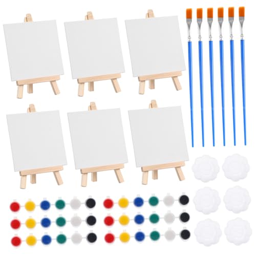 FONDOTIN 6 Sätze Mini Staffelei mit Leinwänden Farben und Palette Kompaktes Malset für Kreative Bastelprojekte und Unterwegs für Partys und Kunststunden FONDOTIN 6 Sätze Mini Staffelei mit Leinwänden Farben und Palette Kompaktes Malset für Kreative Bastelprojekte und Unterwegs für Partys und Kunststunden von FONDOTIN