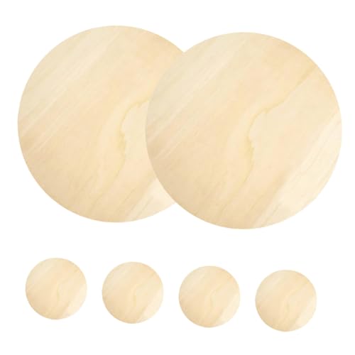 FONDOTIN 6 Stück Große Runde Naturholzscheiben Untersetzer Holzscheiben Blanko für DIY Basteln Malen Gravieren Langlebiges Pappelholz für Handarbeit Zuhause Schule Studio von FONDOTIN