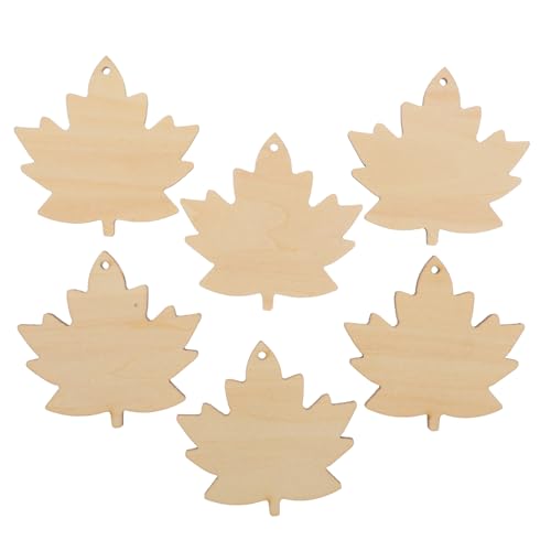FONDOTIN 6 Stück Holzspäne DIY Holzblätter Zum Basteln Hohles Holzblatt DIY Holzausschnitt Holzscheiben Ornamente Herbstblatt Anhänger Herbst Pinnwand Dekorationen Holz von FONDOTIN