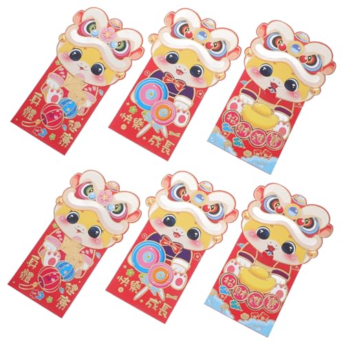FONDOTIN 6 Stück Rote Umschläge Cartoon Design mit Klappe Jahr Rote Kuverts für Geldgeschenke Neujahrsdekoration Geeignet für Hochzeit Geburtstag Familienfeier FONDOTIN 6 Stück Rote Umschläge Cartoon Design mit Klappe Jahr Rote Kuverts für Geldgeschenke Neujahrsdekoration Geeignet für Hochzeit Geburtstag Familienfeier von FONDOTIN