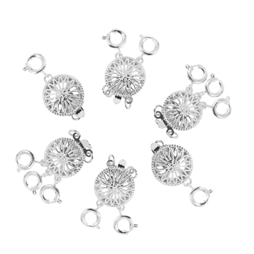 FONDOTIN 6 Stück Schiebeverschluss Perlenverschlüsse für DIY Schmuck Metall Abstandshalter für Armbänder und Silber Ring Ringe Ringe Einfach zu Verwenden von FONDOTIN
