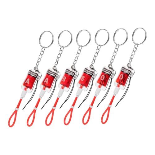 FONDOTIN 6 Stück Sechsteiliges Halloween Schlüsselanhänger mit Blutgruppen Design Skurrile Partyanhänger B Variante Lustige Horror Charms für Schlüssel und Handy für Halloween Partyzubehör FONDOTIN 6 Stück Sechsteiliges Halloween Schlüsselanhänger mit Blutgruppen Design Skurrile Partyanhänger B Variante Lustige Horror Charms für Schlüssel und Handy für Halloween Partyzubehör von FONDOTIN