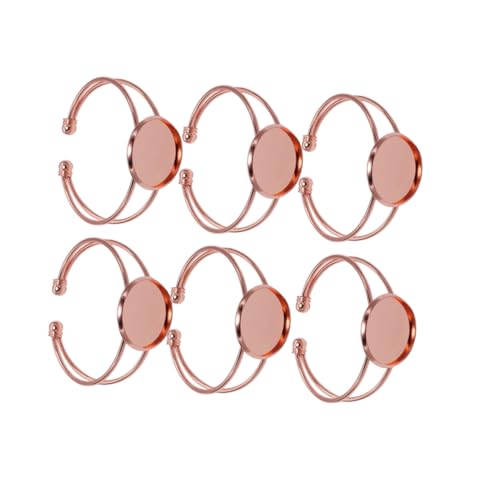 FONDOTIN 6 Stück Teiliges Armband Y Förmige Kupferfassung Roségold Verstellbar für DIY Schmuckherstellung Ovaler Anhänger Geeignet Langlebiges Metall für Individuelle Armbänder FONDOTIN 6 Stück Teiliges Armband Y Förmige Kupferfassung Roségold Verstellbar für DIY Schmuckherstellung Ovaler Anhänger Geeignet Langlebiges Metall für Individuelle Armbänder von FONDOTIN