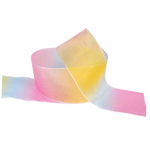 FONDOTIN 6 Stück Teiliges Chiffonband Breit Regenbogenfarben mit Farbverlauf Weiches DIY Band für Haaraccessoires Kleidung Festdekoration Vielseitig für Bastelprojekte und Party von FONDOTIN
