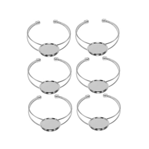 FONDOTIN 6 Stück Teiliges DIY Armbandset Silber Kupfer Y Förmige Armreif Grundlagen Verstellbar Langlebig für Schmuckherstellung Personalisierte Cabochon Anhänger FONDOTIN 6 Stück Teiliges DIY Armbandset Silber Kupfer Y Förmige Armreif Grundlagen Verstellbar Langlebig für Schmuckherstellung Personalisierte Cabochon Anhänger von FONDOTIN