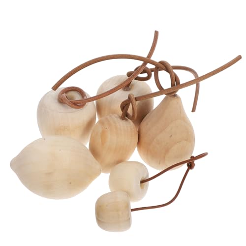 FONDOTIN 6 Stück Teiliges DIY Holzfrüchte zum Bemalen Glatte Oberfläche Leichte Robuste Holzrohlinge für Individuelle Deko Geeignet für Wohnraum Geburtstag Regal Kreative Handwerksprojekte von FONDOTIN