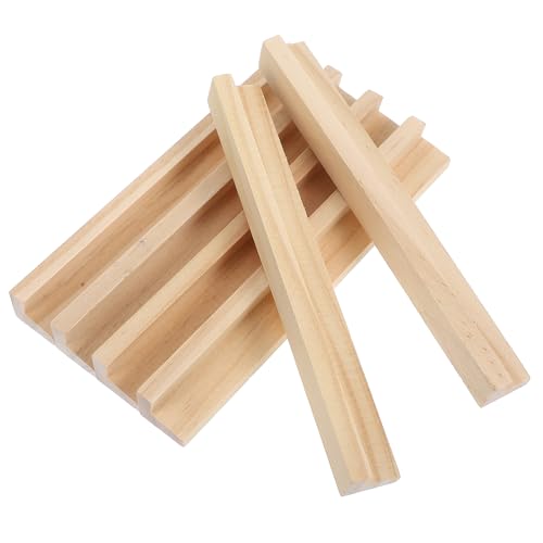 FONDOTIN 6 Stück Teiliges Holzständer für Domino Fliesen und Buchstaben Vielseitige Display Basis für Bastelprojekte und Wortspiele Robuste Holzhalter für Zuhause Schule und Unterwegs von FONDOTIN