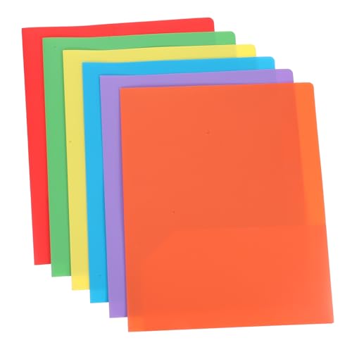 FONDOTIN 6 Stück Teiliges Kunststoff Ordner mit Farbverlauf Wasserfest mit Zwei Seitenklammern und Taschen für Büro und Schulorganisation Vielseitige Dokumentenmappe für Aktenschrank von FONDOTIN