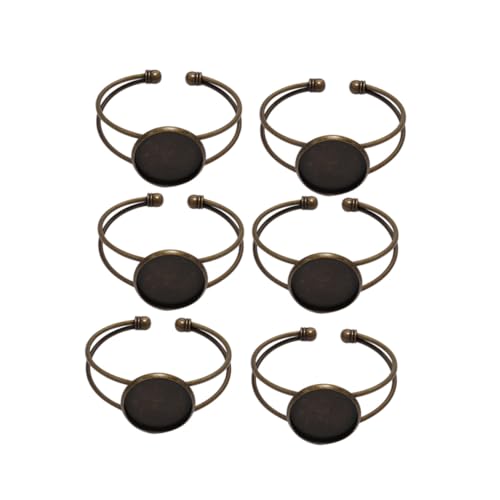 FONDOTIN 6 Stück Teiliges Runde Y Form Armreifbasis aus Antik Bronzefarbenem Kupfer Verstellbar Robustes Metall für DIY Schmuckherstellung mit Cabochon und Anhänger Langlebig und Rostfrei FONDOTIN 6 Stück Teiliges Runde Y Form Armreifbasis aus Antik Bronzefarbenem Kupfer Verstellbar Robustes Metall für DIY Schmuckherstellung mit Cabochon und Anhänger Langlebig und Rostfrei von FONDOTIN