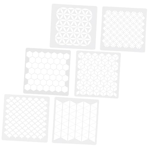 FONDOTIN 6 Stück Teiliges Schablonen Wandmalerei aus Umweltfreundlichem Pet Wiederverwendbare Geometrische Farbspritzvorlagen für Kreative Wandgestaltung und DIY Wandkunst von FONDOTIN