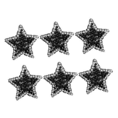 FONDOTIN 6 Stück Teiliges Sternförmige Patches mit Perlendesign für DIY Bastelbedarf Kreative Aufnäher für Kleidung und Textilien Einfach Anzubringen und Langlebig von FONDOTIN