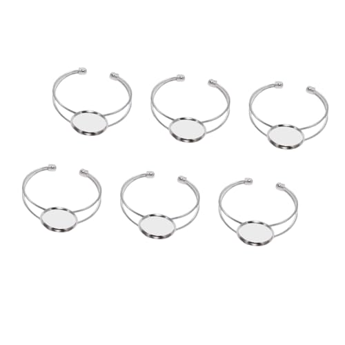 FONDOTIN 6 Stück Teiliges Y Förmiges Armreif Basis aus Kupfer Silberfarbig für DIY Schmuckherstellung Verstellbare Runde Glaseinfassungsketten für Personalisierte Armbänder FONDOTIN 6 Stück Teiliges Y Förmiges Armreif Basis aus Kupfer Silberfarbig für DIY Schmuckherstellung Verstellbare Runde Glaseinfassungsketten für Personalisierte Armbänder von FONDOTIN