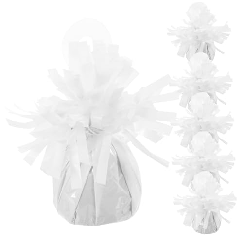 FONDOTIN 6 Stück Weiße Ballongewichte für Party Luftballons für Tischdekoration Ballonbeschwerer zur Fixierung von Helium Latexballons bei Hochzeit und Feier von FONDOTIN