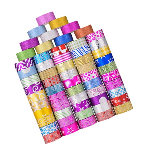 FONDOTIN 60 Rollen Washi Tape mit Glitzerndem Masking Tape Dekoratives Klebeband für DIY Basteln pro Rolle Vielseitig Verwendbar für Geschenkverpackungen Scrapbooking und Planer von FONDOTIN