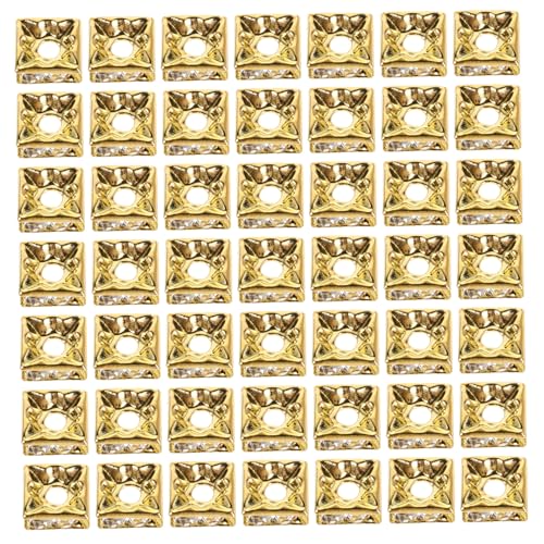 FONDOTIN 60 Stück Goldene Quadratische Spacer Perlen mit Glitzer für DIY Schmuckherstellung Leichte Cubische Strasswürfel für Armbänder Ohrringe Halsketten und Bastelzubehör FONDOTIN 60 Stück Goldene Quadratische Spacer Perlen mit Glitzer für DIY Schmuckherstellung Leichte Cubische Strasswürfel für Armbänder Ohrringe Halsketten und Bastelzubehör von FONDOTIN