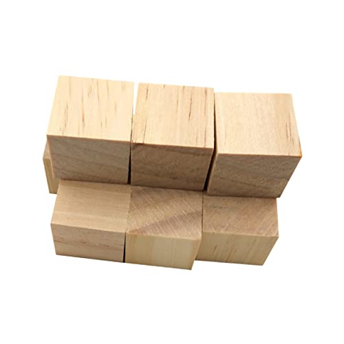 FONDOTIN 60 Stück Holz Würfel DIY Holzklötzchen Natürlicher Farbe für Bastelprojekte Unbehauene Holzwürfel zum Dekorieren Malen und Kunsthandwerk von FONDOTIN