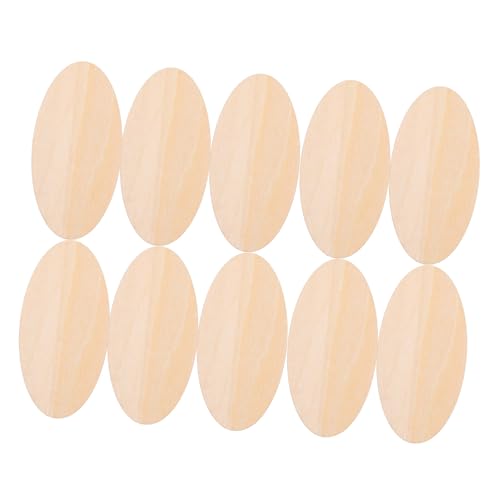 FONDOTIN 60 Stück Ovale Holzplatten Naturbelassene Holzstücke für Diy Bastelprojekte Ovalförmige Holzornamente mit Glatter Oberfläche zum Bemalen Gravieren und Dekorieren von FONDOTIN