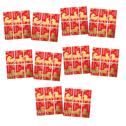 FONDOTIN 60 Stück Rote Geldumschläge Jahr Des Pferdes Traditionelle Chinesische Lucky Money Envelopes aus Stabilem Symbolisch für Wohlstand für Neujahrsfeiern Hochzeiten Geburtstage von FONDOTIN