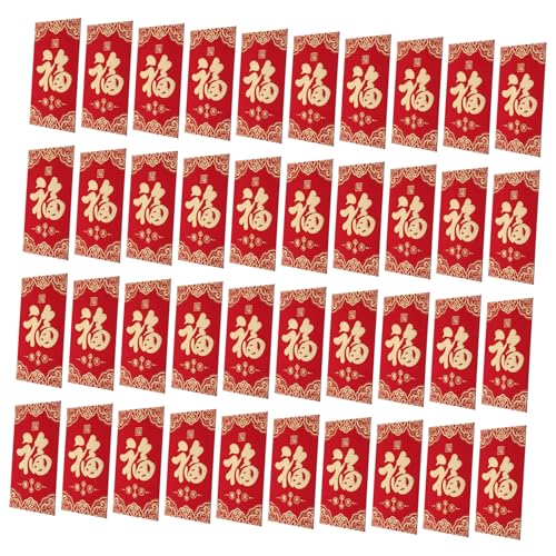 FONDOTIN 60 Stück Rote Umschläge Chinesische Glücksumschläge aus Robustem mit Lebendigen Rot Farben für Neujahr Hochzeit Geburtstag Festliche Geldgeschenke Jahr Des Pferdes von FONDOTIN