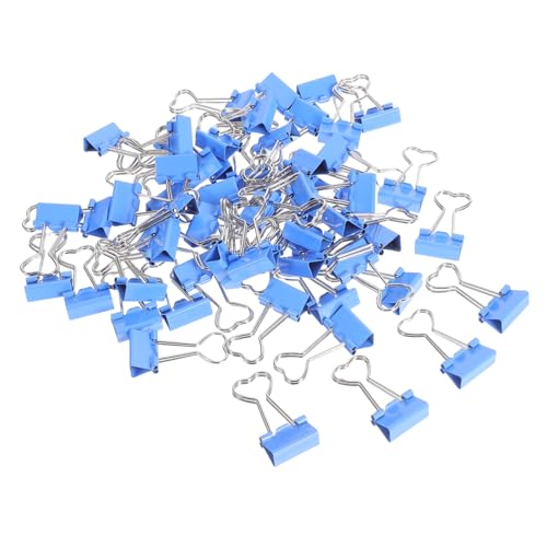 FONDOTIN 60 Stück Teiliges Mini Binder Clips mit Herzformgriff Kleine Papierklemmen in Blau Kompakte und Leichte Büroklammern für Schule Büro Vielseitige Organisation Kleiner Dokumente von FONDOTIN