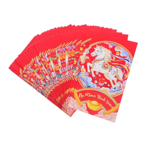 FONDOTIN 60 Stück Vietnamesische Rote Umschläge Pferde Zodiac Lunar Year Envelopes Papier Geldgeschenke Für Vietnamesisches Neujahrsfest Muster Mix FONDOTIN 60 Stück Vietnamesische Rote Umschläge Pferde Zodiac Lunar Year Envelopes Papier Geldgeschenke Für Vietnamesisches Neujahrsfest Muster Mix von FONDOTIN
