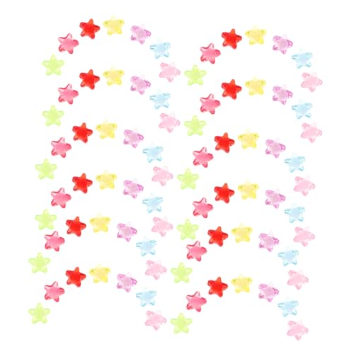 FONDOTIN 600 Stück Acryl Sternperlen Transparent Milchig Regenbogen Farben Spacer Perlen für Schmuckherstellung DIY Armbänder Halsketten Ohrringe Bastelperlen Zubehör von FONDOTIN