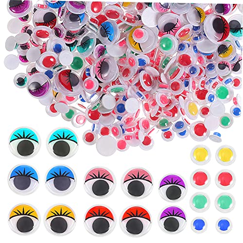 FONDOTIN 600 Stück Selbstklebende Wackelaugen Farbige Augen für Diy Bastelprojekte Puppen und Scrapbooking Bewegliche Augen für Gestalten und Geburtstagsdekorationen von FONDOTIN