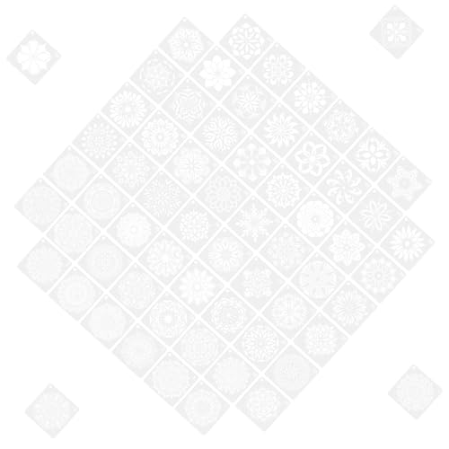 FONDOTIN 64 Stück Teiliges Mandala Schablonen Kleine Filigrane Malvorlagen Wiederverwendbare DIY Malschablonen für Wand Möbel Felsen und Kreative Malerei Kompakte Mandala Vorlagen von FONDOTIN