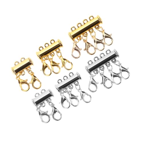 FONDOTIN 6Stücke Magnetische Layering Halskettenverschlüsse Schmuckverbinder für DIY Hautfreundlicher Magnetverschluss für Mehrschichtige Designs von FONDOTIN